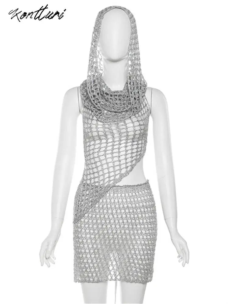 Silver Glam Party Outfit Set