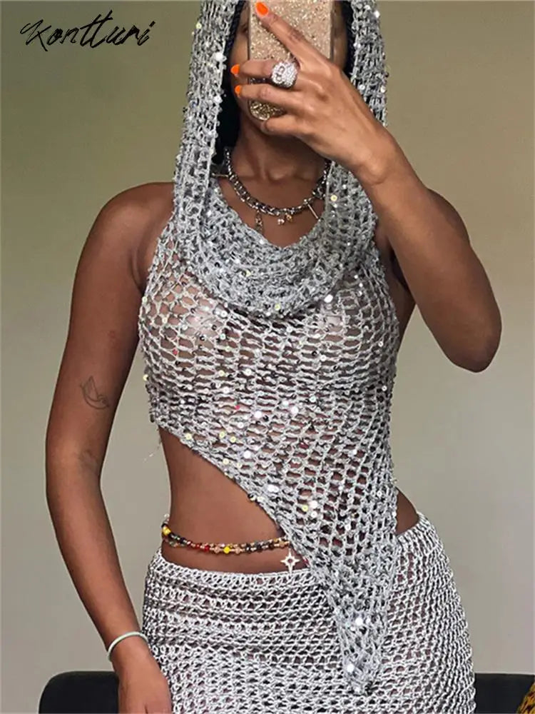 Silver Glam Party Outfit Set