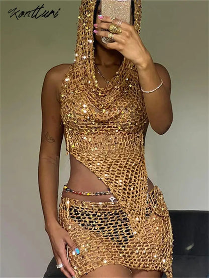 Silver Glam Party Outfit Set