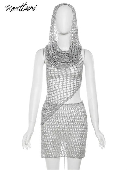 Silver Glam Party Outfit Set